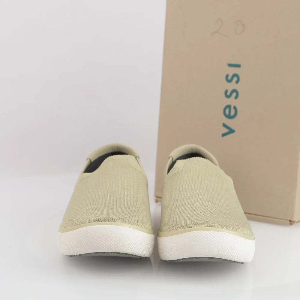 Vessi Womens Boardwalk Slip-On Sneakers Size 7 Waterproof Sage Green Flat Shoes